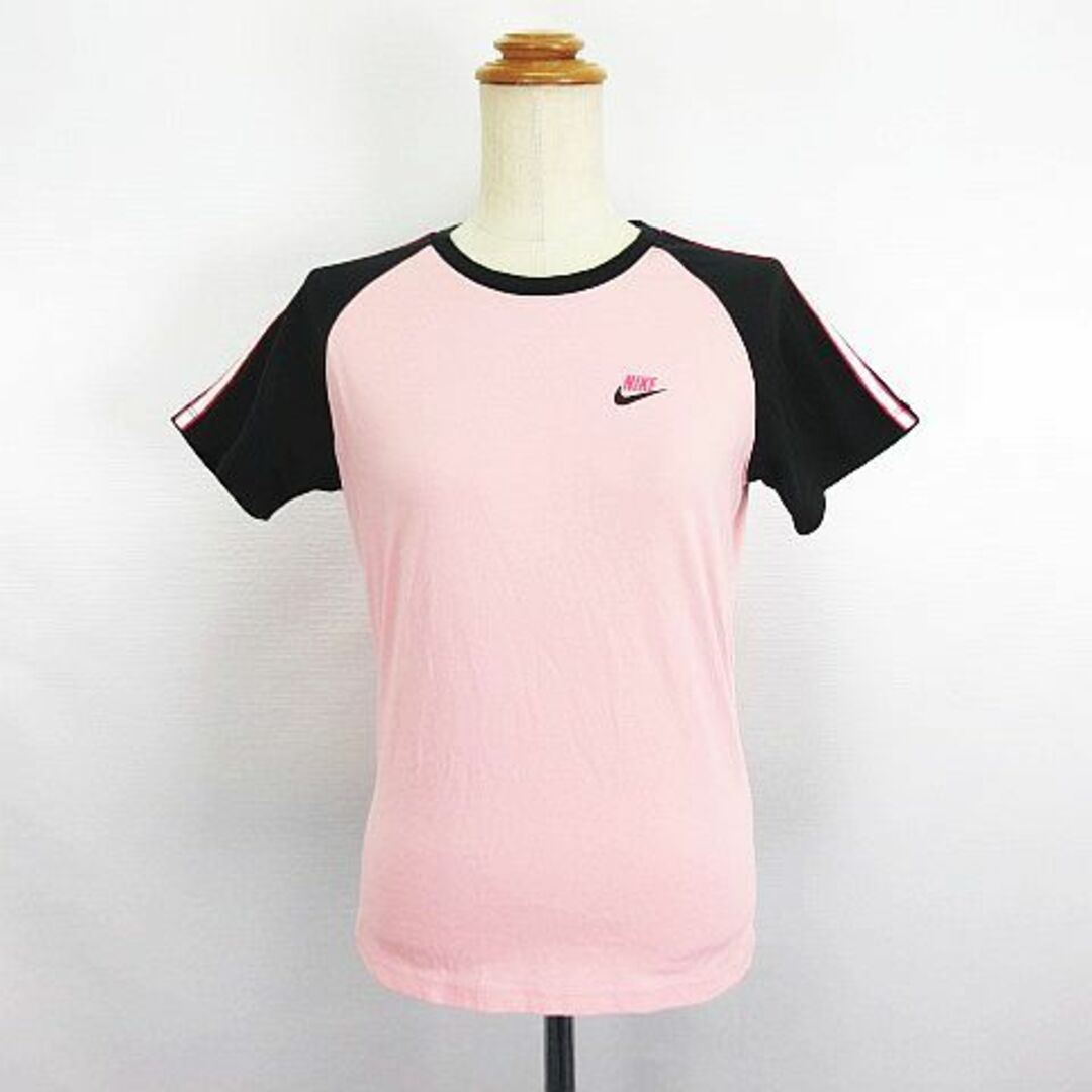 NIKE(ナイキ)のナイキ Tシャツ 半袖 クルーネック ロゴ M ピンク×ブラック スポーツウェア スポーツ/アウトドアのスポーツ/アウトドア その他(その他)の商品写真