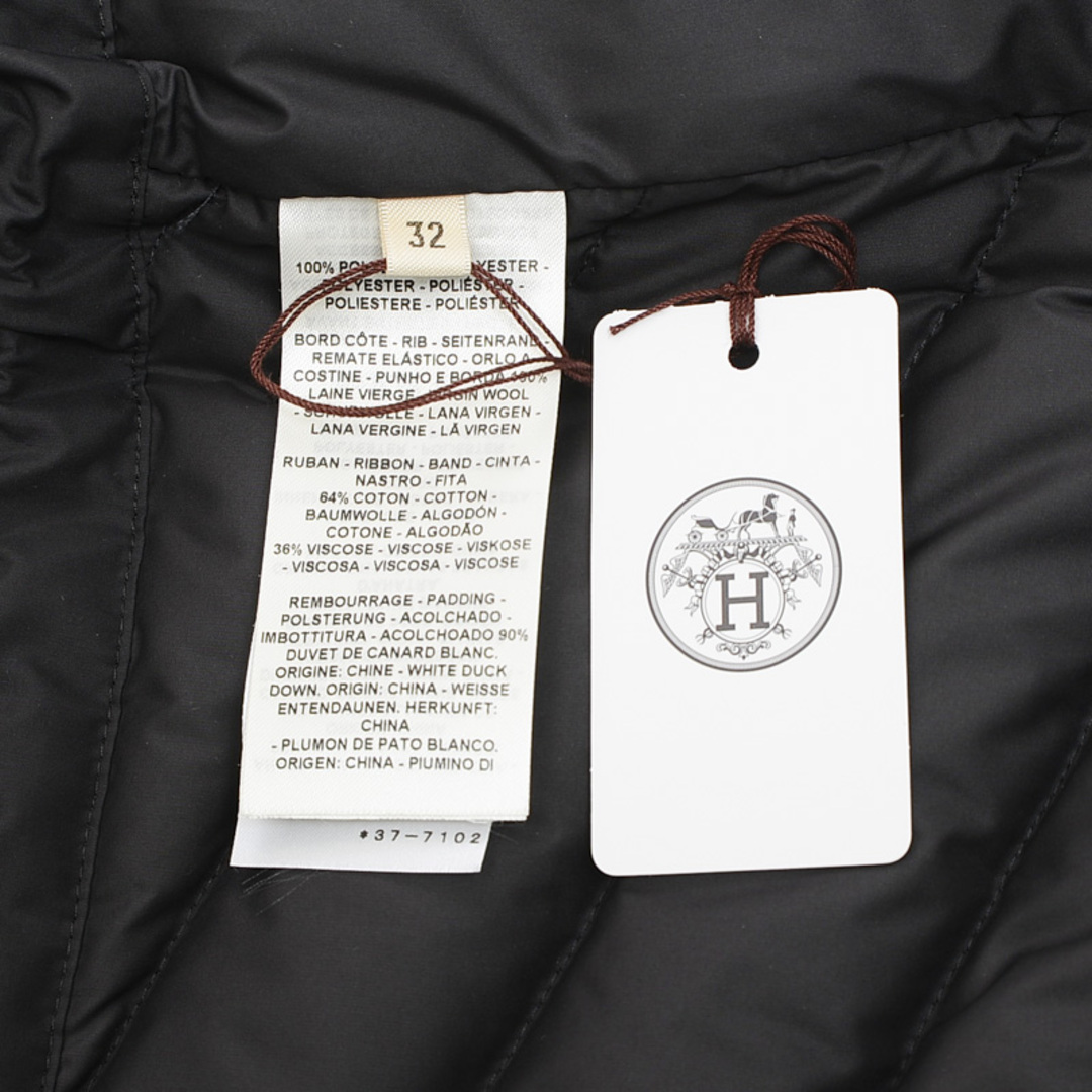 Hermes(エルメス)のエルメス ダウンベスト ポリエステル ブラック レディース サイズ32 23AW レディースのジャケット/アウター(ダウンベスト)の商品写真