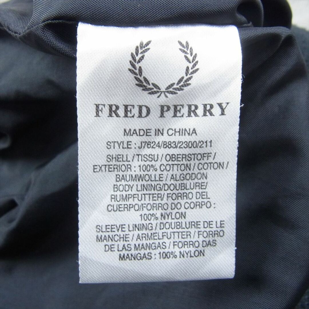 FRED PERRY(フレッドペリー)のFRED PERRY フレッドペリー J7624 グレンチェック フルジップ ジップアップ ハリントン ジャケット ブルゾン グレー系 L【中古】 メンズのジャケット/アウター(その他)の商品写真