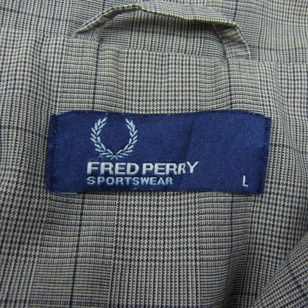 FRED PERRY(フレッドペリー)のFRED PERRY フレッドペリー J7624 グレンチェック フルジップ ジップアップ ハリントン ジャケット ブルゾン グレー系 L【中古】 メンズのジャケット/アウター(その他)の商品写真