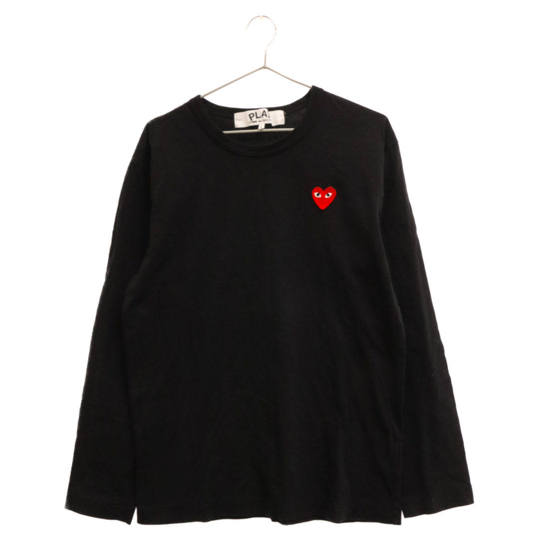 PLAY COMME des GARCONS プレイコムデギャルソン ハート刺繍 ワンポイント カットソー ロンT 長袖Tシャツ AZ-T118 ブラック505センチ肩幅