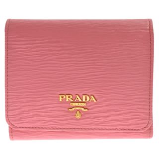 プラダ(PRADA)のPRADA プラダ VITELLO MOVレザーコンパクトウォレット 三つ折り財布 1MH176 ピンク(財布)