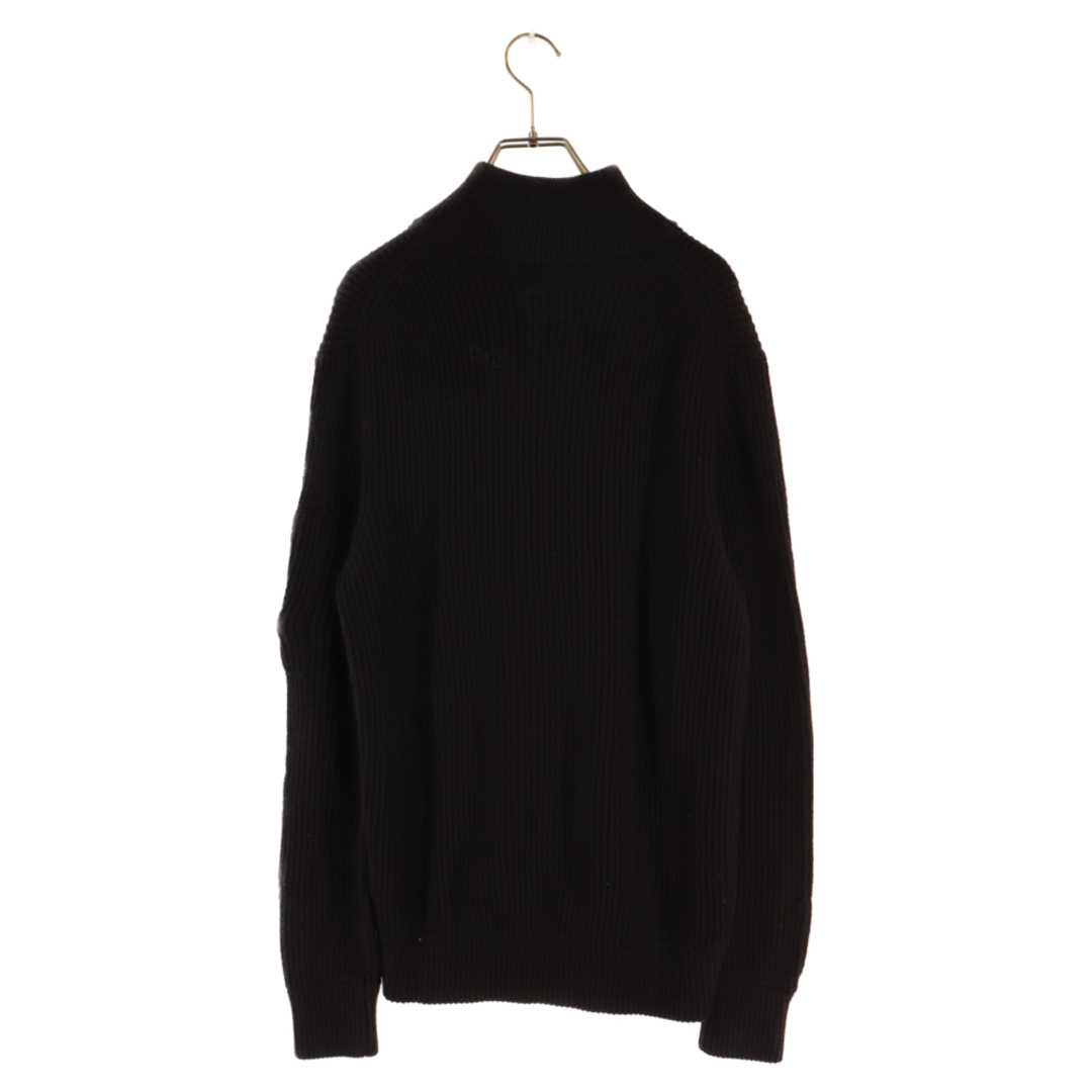 C.P. Company(シーピーカンパニー)のC.P. Company シーピーカンパニー MERINO WOOL STAND COLLAR KNIT リブ編みZIPスタンドカラーニットセーター ブラック メンズのトップス(ニット/セーター)の商品写真