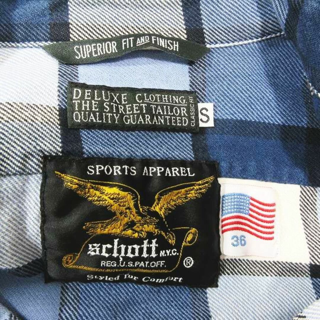 schott(ショット)のショット SCHOTT オープンカラー チェックシャツ ネルシャツ 長袖 S メンズのトップス(シャツ)の商品写真