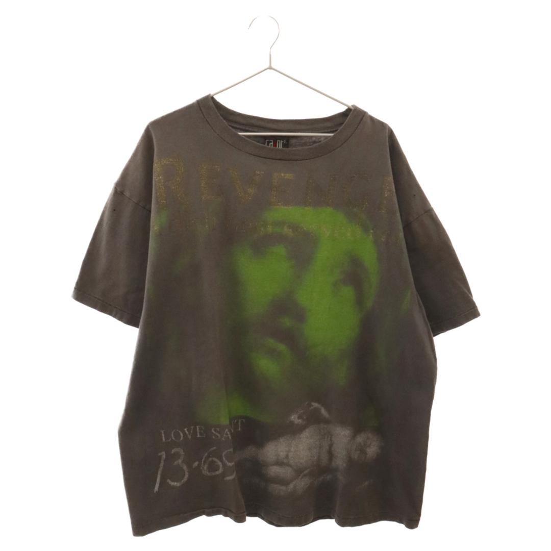 SAINT MICHAEL セントマイケル 23SS×BERBER JIN REVENGE S/S TEE×ベルベルジン リバース グラフィックプリント 半袖Tシャツ グレー/グリーン SM-S23-0000-085630センチ袖丈