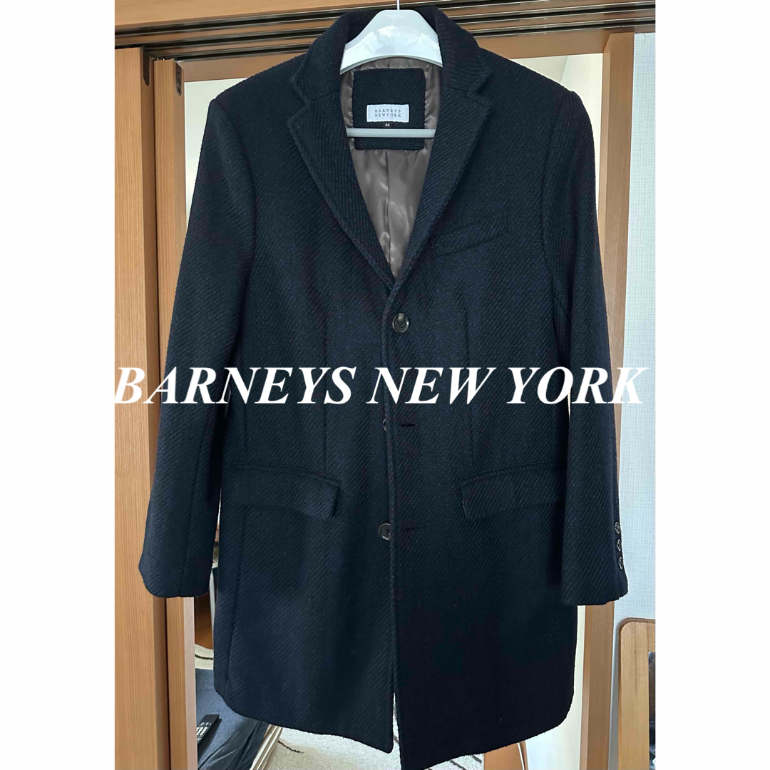 BARNEYS NEW YORK(バーニーズニューヨーク)の✨極美品✨BARNEYS NEW YORK チェスターコート黒＆ネイビー メンズのジャケット/アウター(チェスターコート)の商品写真