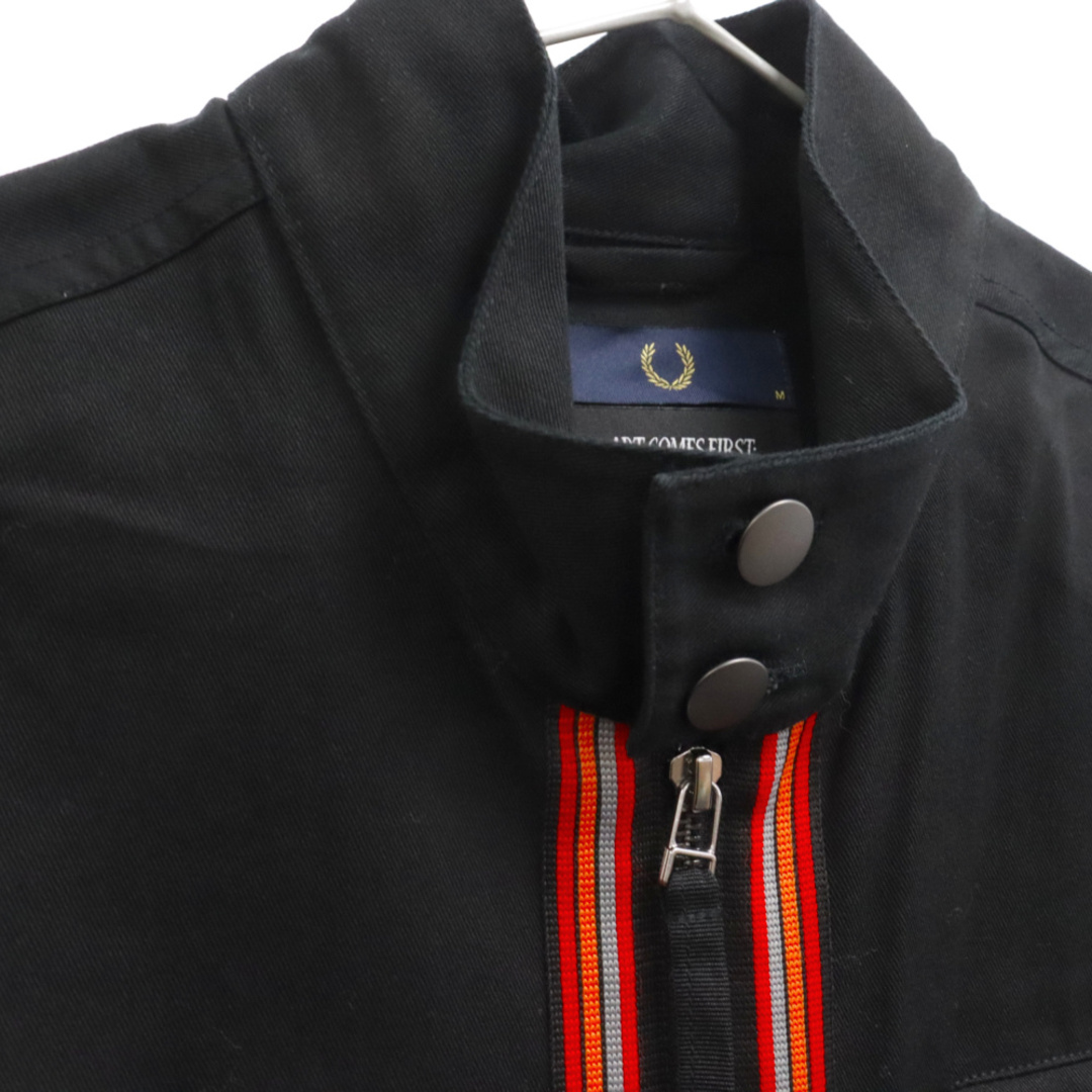 61センチ肩幅FRED PERRY フレッドペリー ×ART COMES FIRST SHIELD PATCH HARRINGTON JACKET アートカムズファースト シールドパッチ ハリントンジャケット ブラック