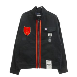 フレッドペリー(FRED PERRY)のFRED PERRY フレッドペリー ×ART COMES FIRST SHIELD PATCH HARRINGTON JACKET アートカムズファースト シールドパッチ ハリントンジャケット ブラック(フライトジャケット)