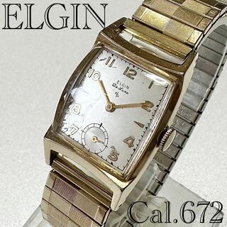 エルジン(ELGIN)の希少！エルジンCal.672腕時計10KGF金張りメンズ手巻きレディース50年代(腕時計(アナログ))