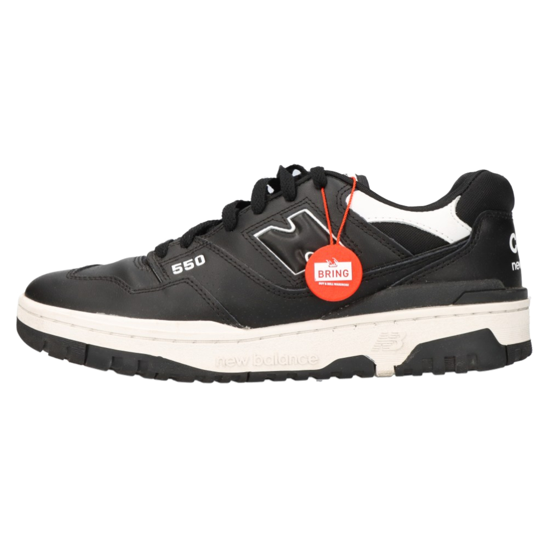 天然皮革アウトソールNew Balance ニューバランス ×COMME des GARCONS HOMME 550×コムデギャルソン オム 550レザーローカットスニーカー ブラック US/9/27cm BB550CDH