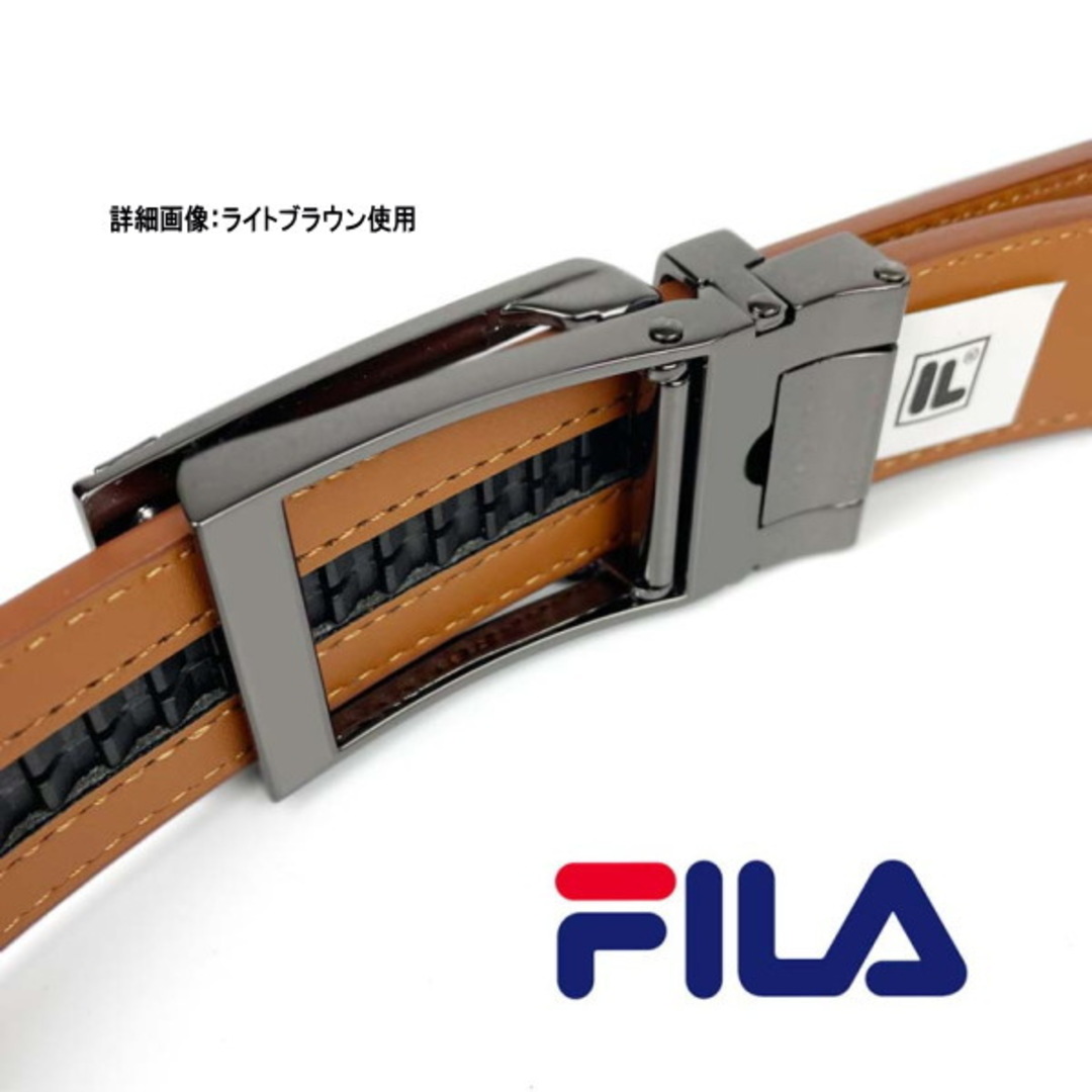 FILA(フィラ)のFILA  PUレザーベルト 30ｍｍ M012 黒  フィラ  穴なし 無段階 メンズのファッション小物(ベルト)の商品写真