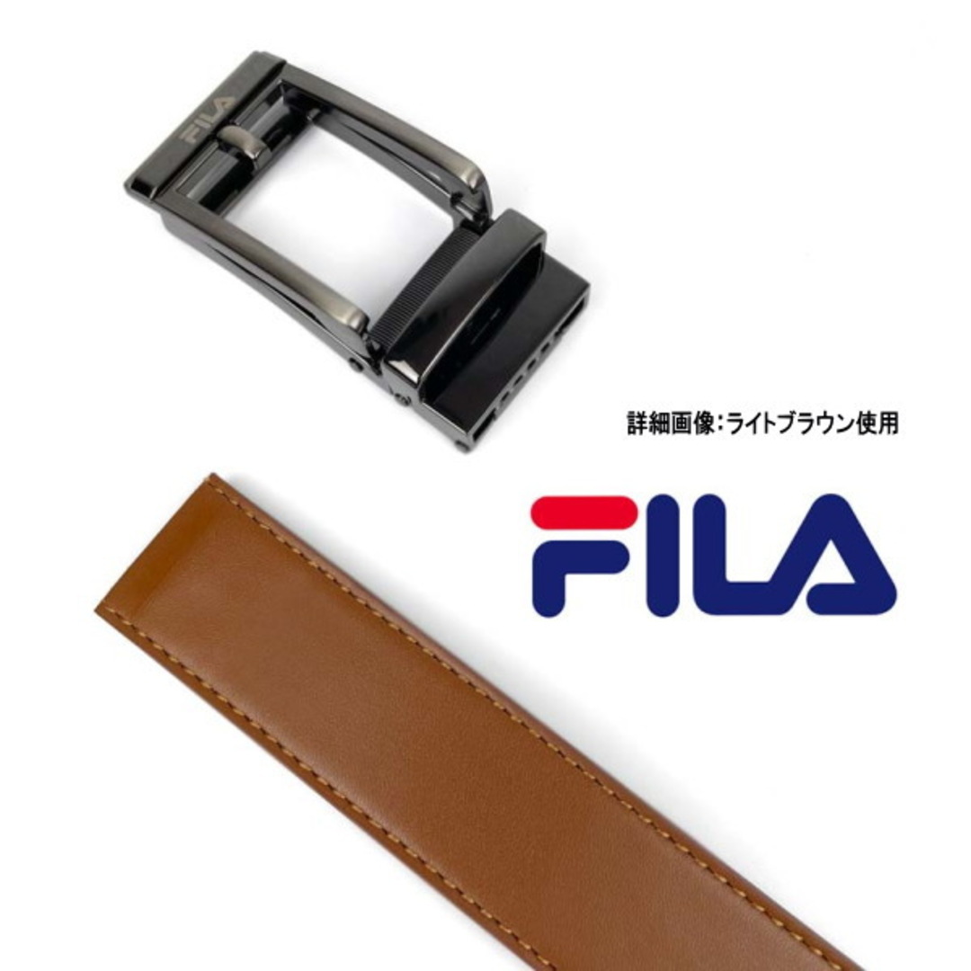 FILA(フィラ)のFILA  PUレザーベルト 30ｍｍ M012 黒  フィラ  穴なし 無段階 メンズのファッション小物(ベルト)の商品写真