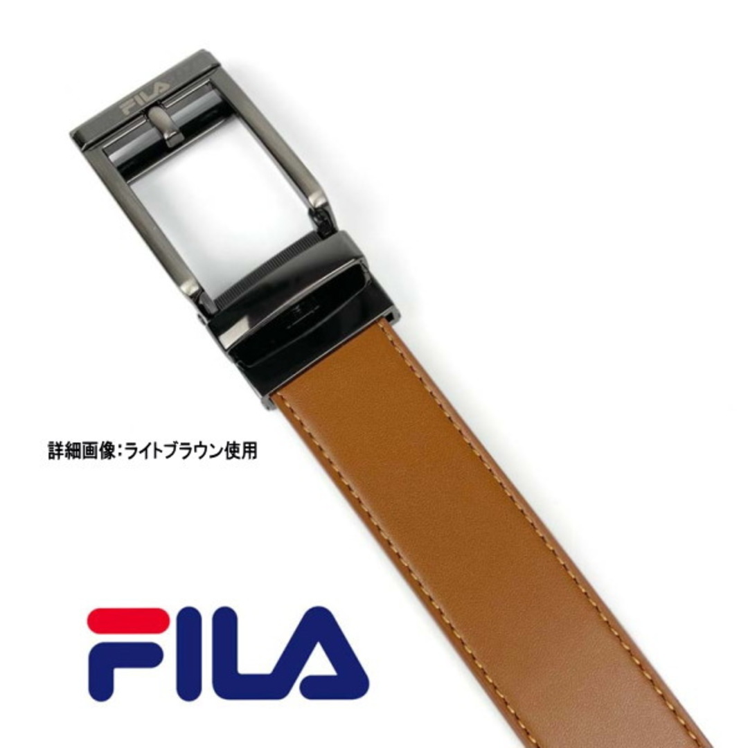 FILA(フィラ)のFILA  PUレザーベルト 30ｍｍ M012  薄茶フィラ  穴なし 無段階 メンズのファッション小物(ベルト)の商品写真