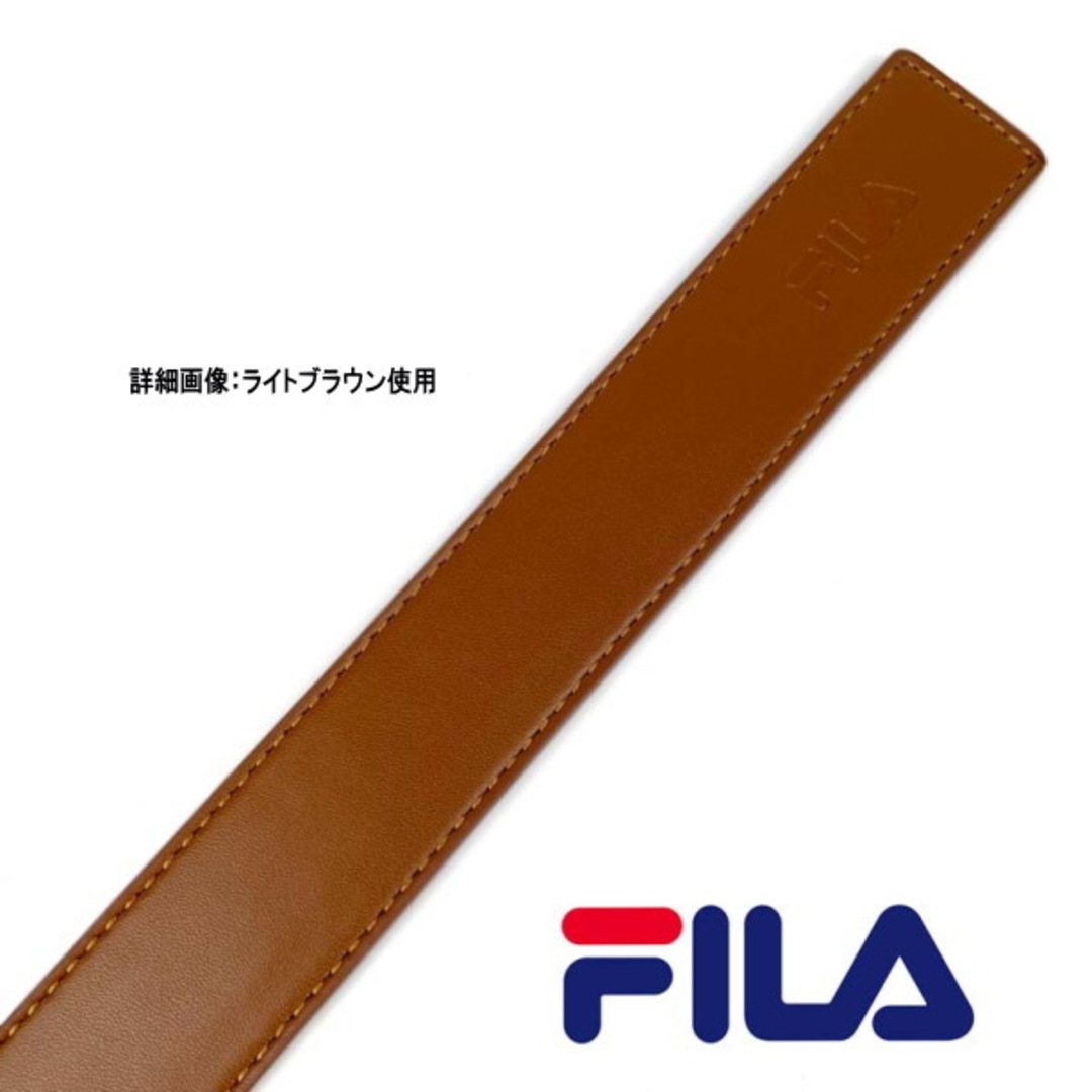 FILA(フィラ)のFILA  PUレザーベルト 30ｍｍ M012  薄茶フィラ  穴なし 無段階 メンズのファッション小物(ベルト)の商品写真