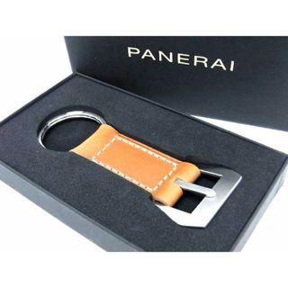 ■新品同様■ PANERAI パネライ レザー キーホルダー キーリング メンズ ブラウン系×シルバー系 AU5152(その他)