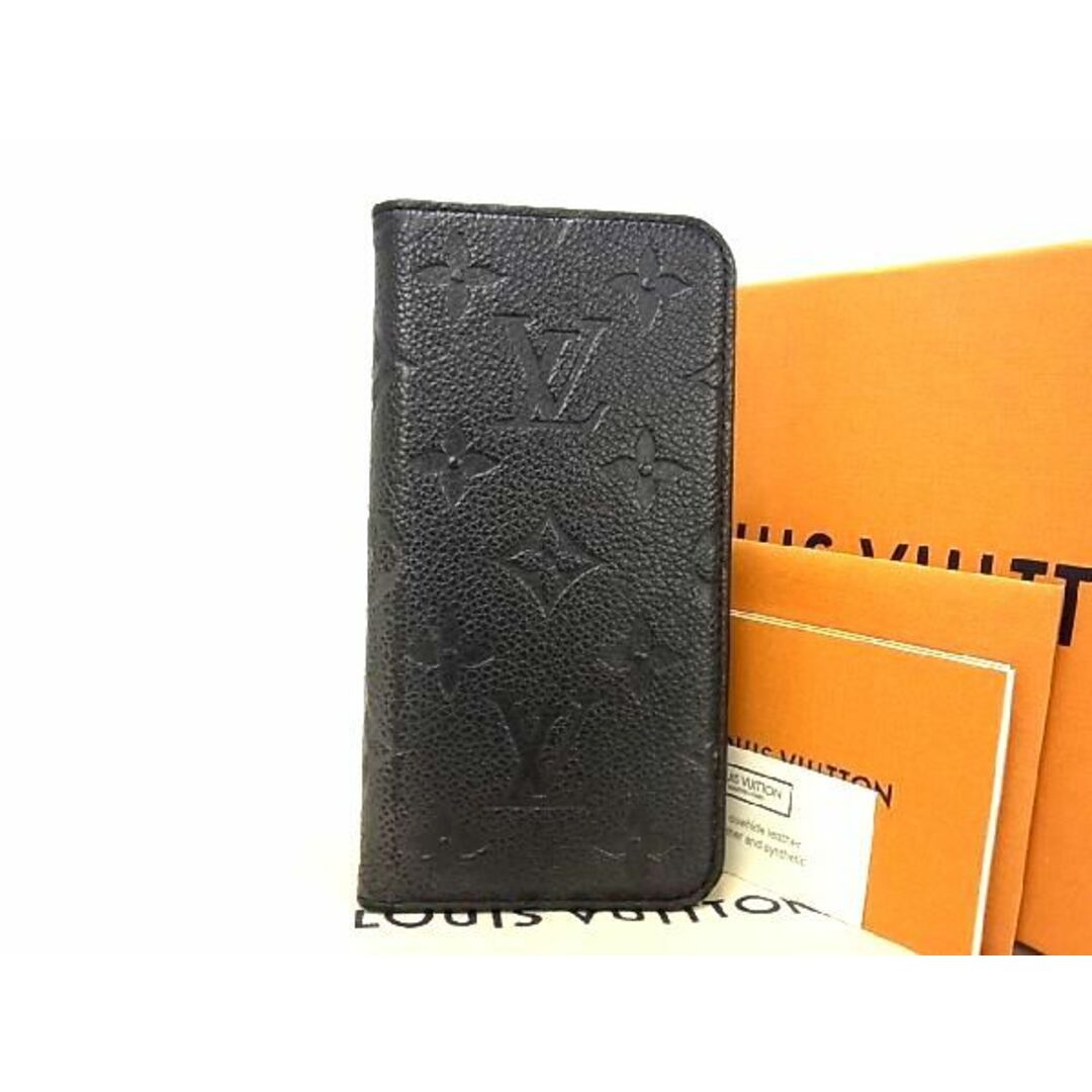 ■美品■ LOUIS VUITTON ルイヴィトン M63586 モノグラムアンプラント フォリオ iPhoneX/XS対応 アイフォンケースブラック系 AS4708モノグラムアンプラントカラー