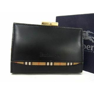 バーバリー(BURBERRY)の■新品■未使用■ Burberrys バーバリーズ ノバチェック レザー がま口 コインケース コインパース 小銭入れ ブラック系 AT0587 (長財布)