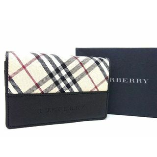 バーバリー(BURBERRY)の■新品■未使用■ BURBERRY バーバリー ノバチェック ナイロン×レザー カードケース 名刺入れ ベージュ系×ブラック系 AU5139 (その他)