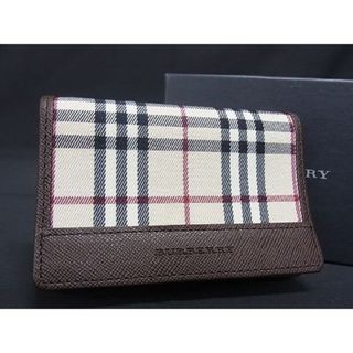 バーバリー(BURBERRY)の■新品■未使用■ BURBERRY バーバリー ノバチェック ナイロンキャンバス×レザー カードケース 名刺入れ ベージュ系×ブラウン系 AU5155(その他)