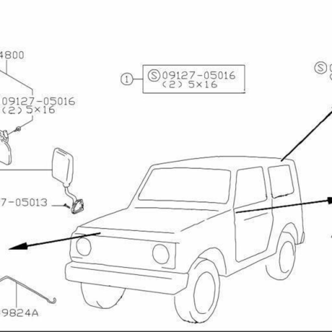 や汚れがつく場合がございますスズキ ジムニー JA11 JB31 フェンダーミラー 右 運転席