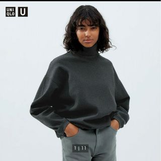 ユニクロ(UNIQLO)の新品未使用*UNIQLOブラッシュドジャージータートルネックＴ(カットソー(長袖/七分))