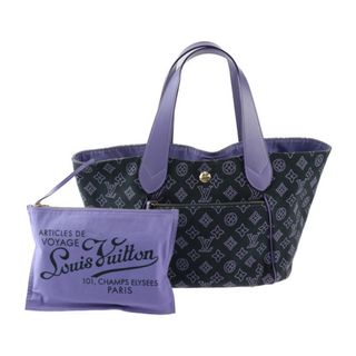 ルイヴィトン(LOUIS VUITTON)のLOUIS VUITTON ルイ ヴィトン モノグラムビーチライン カバ イパネマ GM トートバッグ M95987 キャンバス レザー  マリン ブラック×パープル系 ゴールド金具  ハンドバッグ ビトン 【本物保証】(トートバッグ)