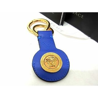 ヴェルサーチ(VERSACE)の■新品■未使用■ VERSACE ヴェルサーチ メデューサ レザー キーホルダー キーリング チャーム アクセサリー ブルー系 AT3400 (その他)