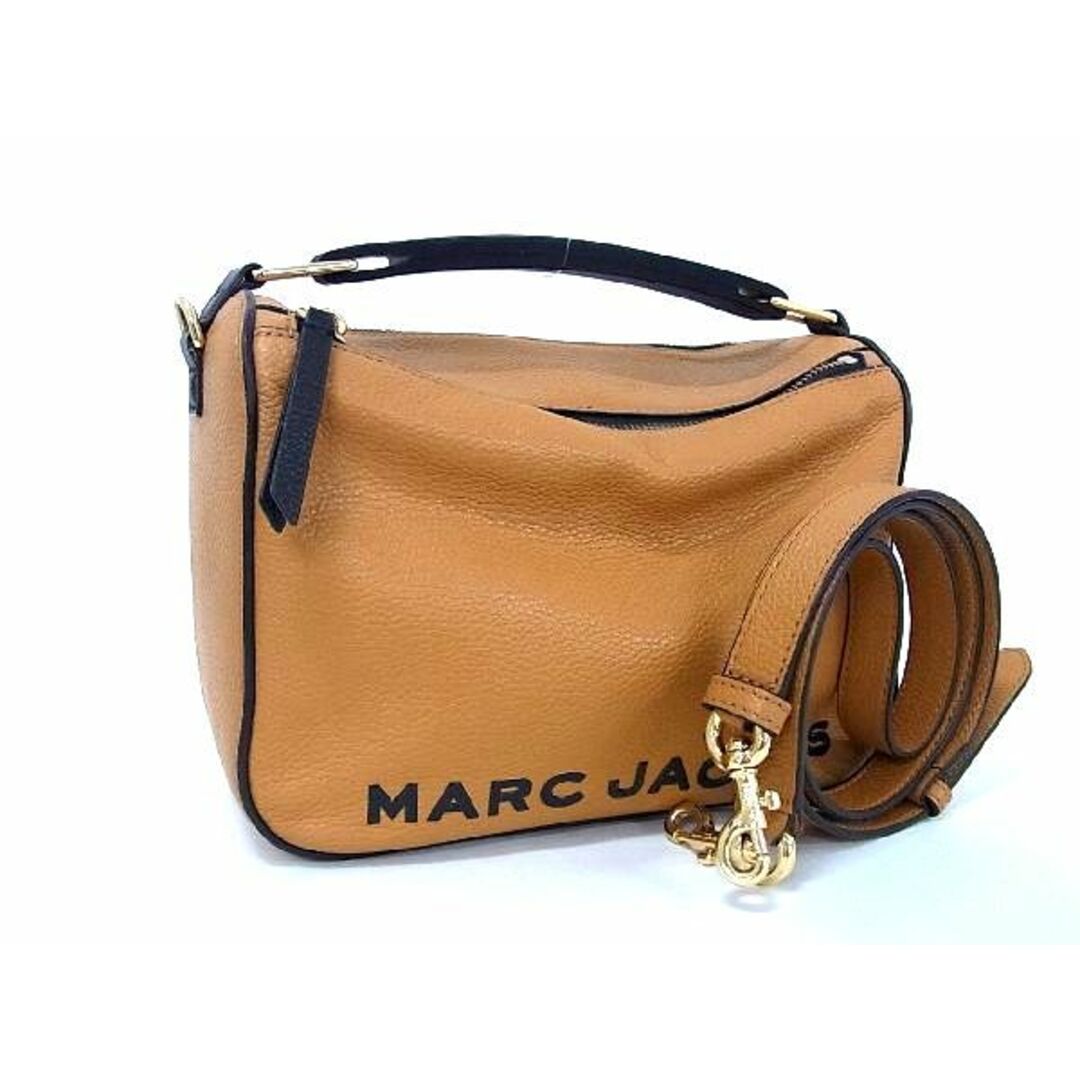 レザーサイズ■新品■未使用■ MARC JACOBS マークジェイコブス ザ ソフトボックス レザー 2WAY ショルダー ハンドバッグ 斜め掛け ブラウン系 AV1421