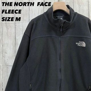 ザノースフェイス(THE NORTH FACE)のアウトドアブランド古着 ノースフェイス刺繍ロゴジップアップフリースジャケット黒M(ブルゾン)