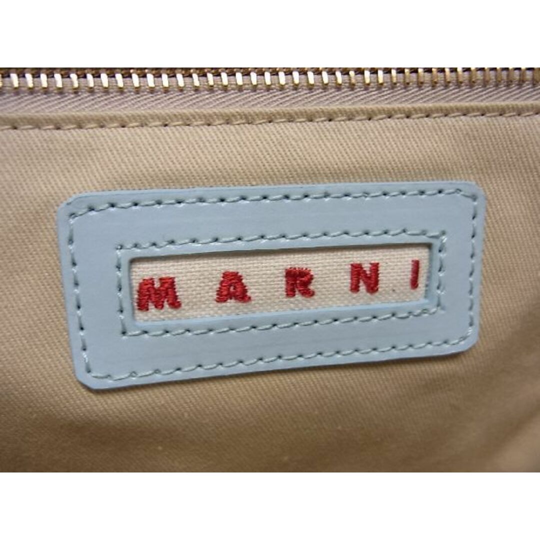 ■新品■未使用■ MARNI マルニ トロピカリア ラフィア×レザー 2WAY ハンドバッグ ショルダーバッグ レディース ライトブルー系 BG5184