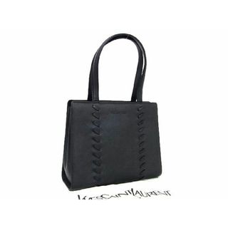 イヴサンローラン(Yves Saint Laurent)の■極美品■ YVESSAINTLAURENT イヴサンローラン ヴィンテージ レザー ハンドバッグ トートバッグ レディース ブラック系 AR9952 (ショルダーバッグ)