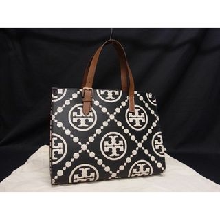 トリーバーチ(Tory Burch)の■新品■未使用■ TORY BURCH トリーバーチ Tモノグラム コントラスト レザー トートバッグ ハンドバッグ ブラック系×ベージュ系 AT2959(ハンドバッグ)