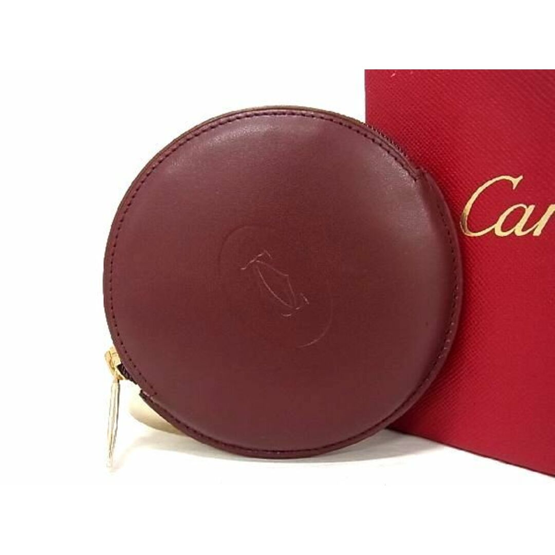 Cartierの■新品■未使用■ Cartier カルティエ マストライン レザー コインケース コインパース 小銭入れ レディース メンズ ボルドー系 AU5187