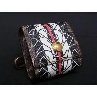 バーバリー(BURBERRY)の■極美品■ BURBERRY バーバリー レザー AirPodsケース エアポッズケース イヤホンケース ブラック系×ホワイト系 CC0543 (その他)