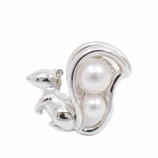 ミキモト(MIKIMOTO)の【美品】MIKIMOTO ミキモト リス ピンブローチ シルバー/パール2粒(ブローチ/コサージュ)