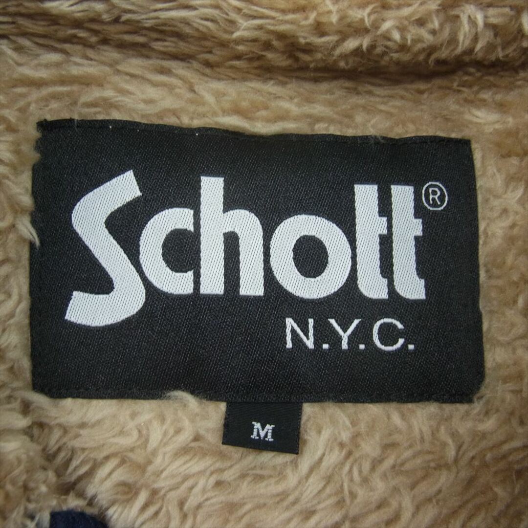 schott(ショット)のschott ショット 3182006 LEATHER POCKET RETROPILE JACKET レザー ポケット レトロパイル ジャケット ボア フリース 切替 ベージュ系 M【中古】 メンズのジャケット/アウター(その他)の商品写真