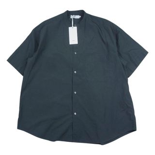 GRAPHPAPER グラフペーパー GM221-50117B BROAD S/S OVERSIZED BAND COLLAR SHIRT ノーカラー バンドカラー 半袖 シャツ グレー系 F【中古】(シャツ)