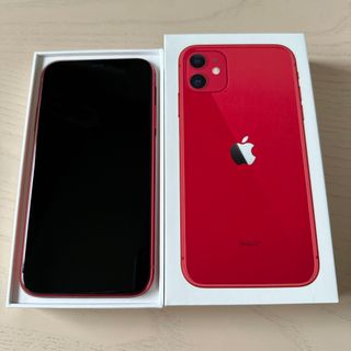 アイフォーン(iPhone)の★iPhone11/128GB（RED）※ケーブル付(スマートフォン本体)