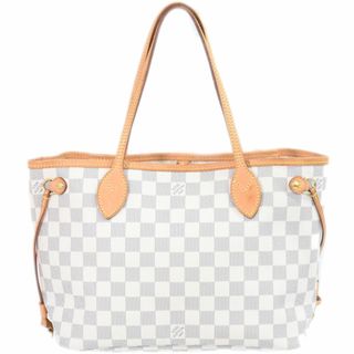 ルイヴィトン(LOUIS VUITTON)の本物 ルイヴィトン LOUIS VUITTON LV 旧型 ネヴァーフル PM ダミエ アズール トートバッグ ショルダーバッグ ホワイト グレー N51110 Neverfull バッグ 中古(トートバッグ)