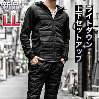 ダウンセットアップ  ブラックLL ダウンパーカー&ダウンパンツ  新品(ダウンジャケット)