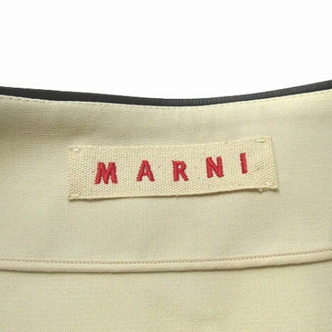 Marni(マルニ)のマルニ スカート ひざ丈 タイト ペプラム レザー使い 白 アイボリー I36 レディースのスカート(ひざ丈スカート)の商品写真