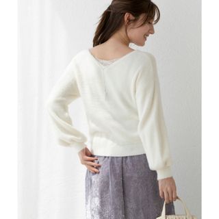 ミッシュマッシュ(MISCH MASCH)の【美品】MISCH MASCH♡フェザーバックレースチェーンニット(ニット/セーター)