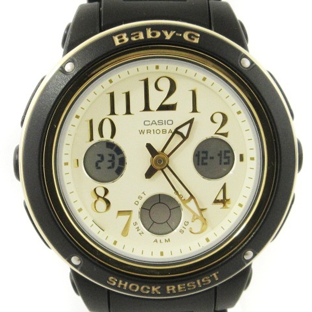 ベビージー 腕時計 アナデジ クオーツ BGA-151EF 黒 ゴールドカラー38mmケースヨコ