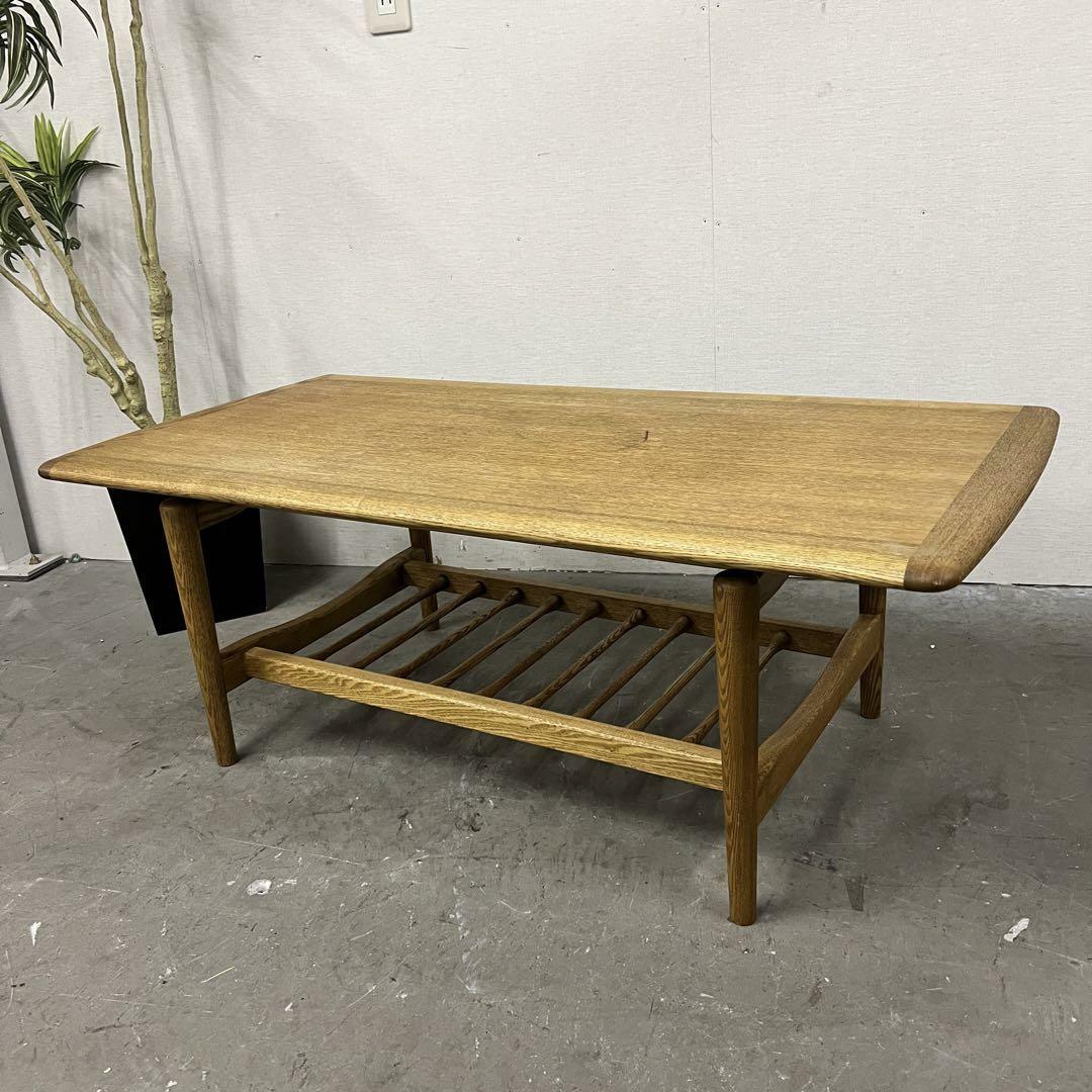 14877 木製2段ローテーブル