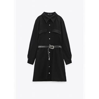 ザラ(ZARA)のZARA ベルトシャツワンピース(ミニワンピース)