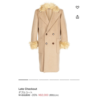 late checkout fur coat 23ssファーカラーコート(チェスターコート)