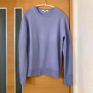 ユニクロ(UNIQLO)のユニクロ　カシミヤ100% ブルー　セーター　クルーネック(ニット/セーター)