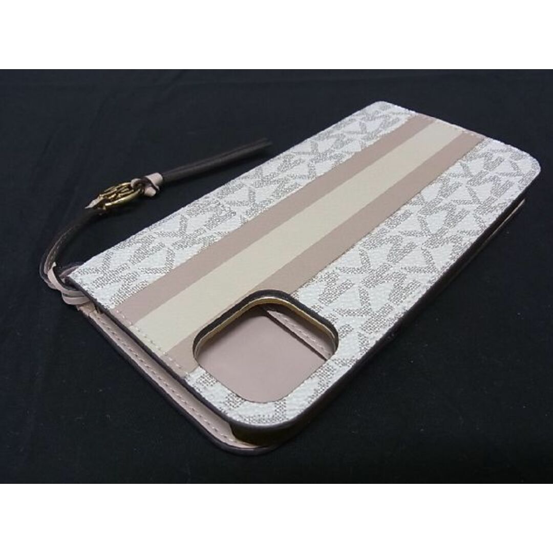 Michael Kors(マイケルコース)の■美品■ MICHAEL KORS マイケルコース MK柄 PVC iPhone11 対応 手帳型 アイフォンケース スマホケース レディース ベージュ系 AS4702  レディースのアクセサリー(その他)の商品写真