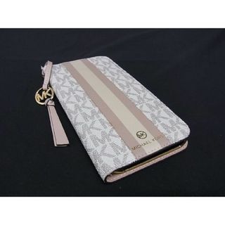 マイケルコース(Michael Kors)の■美品■ MICHAEL KORS マイケルコース MK柄 PVC iPhone11 対応 手帳型 アイフォンケース スマホケース レディース ベージュ系 AS4702 (その他)