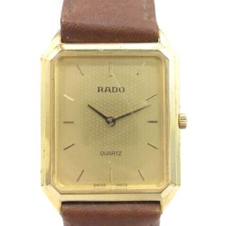 良品！RADO スクエア ゴールド クォーツ レディース腕時計 582